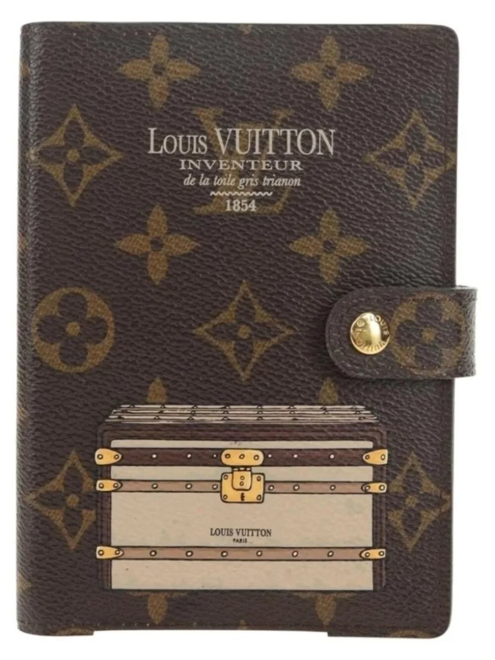 LOUIS VUITTON Monogram Trunk Agenda PM Day Planner Cover R20028 LV Auth BA12979V